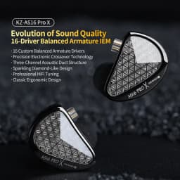 KZ AS16 Pro X In Ear Earphone 8 Balanced Armature Headset Sport Noise Cancelling Game Headphone with Detachable Audio Cable