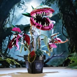 Creative Carnivorous Potted Plant Man-Eating Flower Building Blocks Home Decoration Collection MOC Bricks Toys Halloween Gift