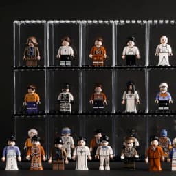 20 Pack Dustproof Display Boxes for Lego Minifigures Single Minifigure Storage Case for Collectors Black