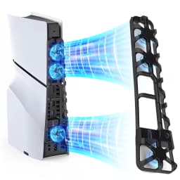 Cooling Fan for PS5 Slim Disc Edition/Digital Edition Game Console with RGB Lighting USB 3.0 Port for PlayStation 5 Accessories