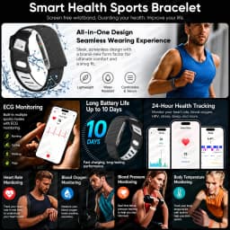 2026New Sport Fitness Tracker Smart Band Blood Oxygen Pressure Uric Acid Blood Lipid ECG Waterproof Smart Bracelet For Men Women