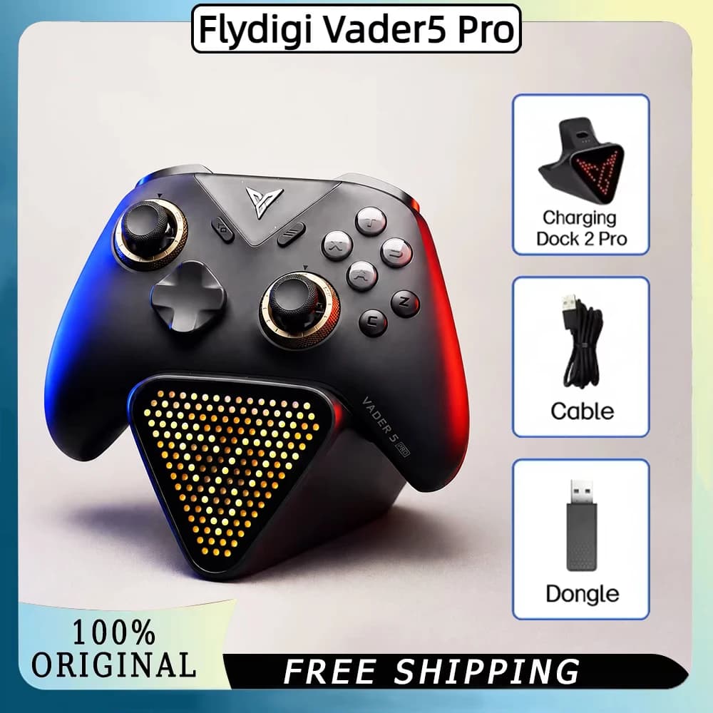 Flydigi Vader 5 Pro Wireless Controller 4ms Low Latency FORCEFLEX Joystick 8 Remappable Buttons for NS Mobile TV PC