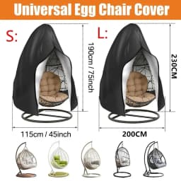 Patio Hanging Egg Chair Cover Waterproof 210D Heavy Duty Windproof Single/Double Swing Seat Chair Slipcover Garden Dust Protect