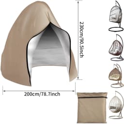 Patio Hanging Egg Chair Cover Waterproof 210D Heavy Duty Windproof Single/Double Swing Seat Chair Slipcover Garden Dust Protect