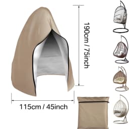 Patio Hanging Egg Chair Cover Waterproof 210D Heavy Duty Windproof Single/Double Swing Seat Chair Slipcover Garden Dust Protect