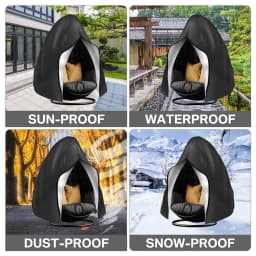 Patio Hanging Egg Chair Cover Waterproof 210D Heavy Duty Windproof Single/Double Swing Seat Chair Slipcover Garden Dust Protect