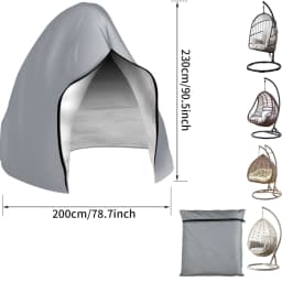 Patio Hanging Egg Chair Cover Waterproof 210D Heavy Duty Windproof Single/Double Swing Seat Chair Slipcover Garden Dust Protect