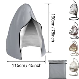 Patio Hanging Egg Chair Cover Waterproof 210D Heavy Duty Windproof Single/Double Swing Seat Chair Slipcover Garden Dust Protect