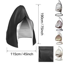 Patio Hanging Egg Chair Cover Waterproof 210D Heavy Duty Windproof Single/Double Swing Seat Chair Slipcover Garden Dust Protect