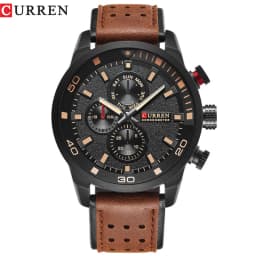 CURREN 8250 Men's Waterproof Casual Three-Hand Watch Business Leather Breathable Strap Wristwatch