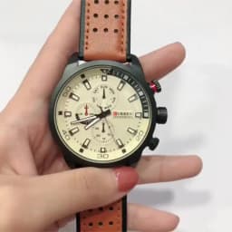 CURREN 8250 Men's Waterproof Casual Three-Hand Watch Business Leather Breathable Strap Wristwatch