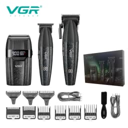 VGR Hair Trimmer Professional Hair Clippers Adjustable Hair Cutting Machine 9000 RPM Cordless Clippers and Trimmers Set V-640 S3