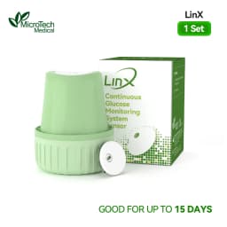 MicroTech LinX Continuous Glucose Monitor 15-Day CGM 24H Real-Time Blood Sugar Test No Finger Pricking Glucose Meter