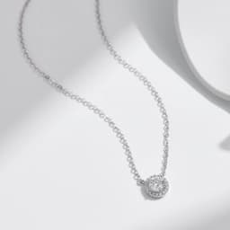 MODIAN Square & Round Halo Moissanite 925 Sterling Silver Pendant Necklace D Color VVS1 Lab Diamond Necklace For Women Jewelry