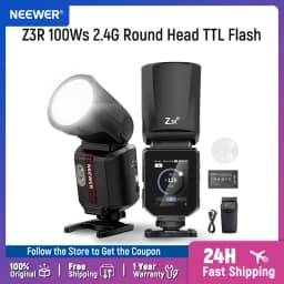  NEEWER Z3R 100Ws 2.4G TTL Round Head Flash Speedlite For Canon Nikon Sony, 1/8000s HSS, Touchscreen, Compatible with Godox
