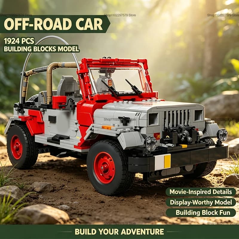 1924PCS Exploration Off‑Road Building Blocks Set Epic Movie‑Inspired Collectible Car Model Premium Gifts for Block Enthusiasts
