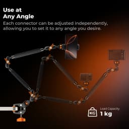 K&F CONCEPT Magic Arm Clamp Kit 22" Overhead Desk Camera Mount Long Articulating Friction Boom Arm for LED Light Action Camera