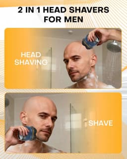 Upgraded Head Shaver for Bald Men, Cordless Electric Razor, 6 Dual Track Rotary Blades, Waterproof Wet/Dry, Men's Rotary Shaver