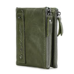 CONTACT'S HOT Genuine Crazy Horse Cowhide Leather Men Wallet Short Coin Purse Small Vintage Wallets Brand High Quality Designer