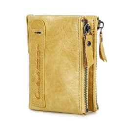 CONTACT'S HOT Genuine Crazy Horse Cowhide Leather Men Wallet Short Coin Purse Small Vintage Wallets Brand High Quality Designer