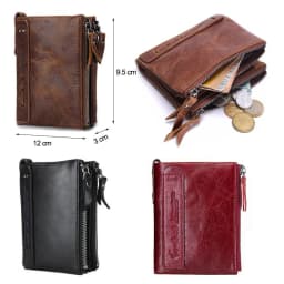 CONTACT'S HOT Genuine Crazy Horse Cowhide Leather Men Wallet Short Coin Purse Small Vintage Wallets Brand High Quality Designer