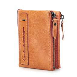 CONTACT'S HOT Genuine Crazy Horse Cowhide Leather Men Wallet Short Coin Purse Small Vintage Wallets Brand High Quality Designer
