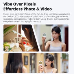 Godox C100 Transparent Viewfinder Camera Mini Portable Ccd Retro Camera 128g Expanded Storage For Shooting Film Vlog Video Gift