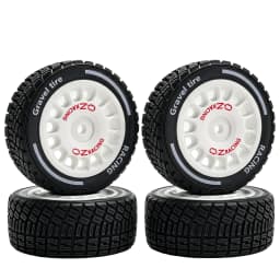 1:14 Rc Rally Rubber Tires & Plastic Wheel Rims 12mm Hex for MJX 14301 14302 14303 14304 Tamiya1/14 Scale RC On Road Car 4pcs
