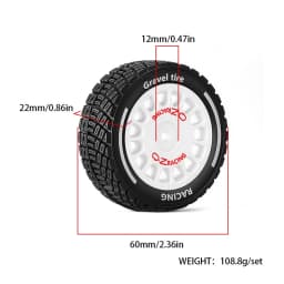 1:14 Rc Rally Rubber Tires & Plastic Wheel Rims 12mm Hex for MJX 14301 14302 14303 14304 Tamiya1/14 Scale RC On Road Car 4pcs