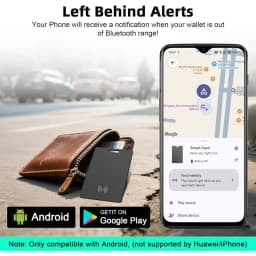 Android Smart Tracker Card Waterproof– Rechargeable Air Tag for Google Find My Device (Not for IOS/Huawei), Wireless Charging