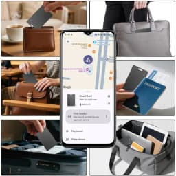 Android Smart Tracker Card Waterproof– Rechargeable Air Tag for Google Find My Device (Not for IOS/Huawei), Wireless Charging
