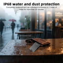 Android Smart Tracker Card Waterproof– Rechargeable Air Tag for Google Find My Device (Not for IOS/Huawei), Wireless Charging