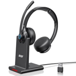 Acer HB02 Wireless Headset with Mic for Work 2.4G Bluetooth 5.3 Dual Mode Headphones USB Dongle for PC Headset for Call Center