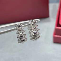 925 Silver Gold-Plated Women's Willow Nail Earrings Fashionable Classic Luxurious Exquisite Jewelry for Ladies
