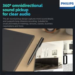 Philips VTR5910 Portable Digital Voice Recorder Replaceable Refill One-click Recording Recorder Pen for Teaching Meetings Record
