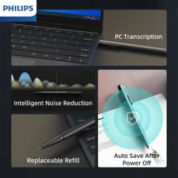 Philips VTR5910 Portable Digital Voice Recorder Replaceable Refill One-click Recording Recorder Pen for Teaching Meetings Record