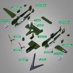 1:48 Military Airplane Assembly Model Lockheed P-38J Lightning Scale Model Kit Decorative Supplies Holiday Gifts