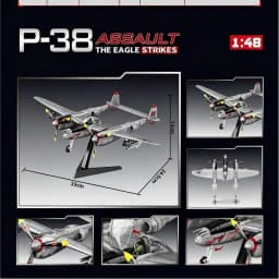 1:48 Military Airplane Assembly Model Lockheed P-38J Lightning Scale Model Kit Decorative Supplies Holiday Gifts