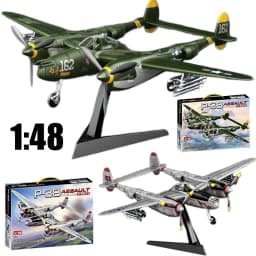 1:48 Military Airplane Assembly Model Lockheed P-38J Lightning Scale Model Kit Decorative Supplies Holiday Gifts