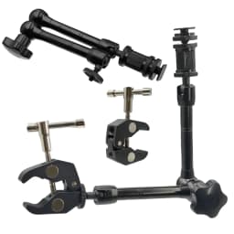 Metal Magic Arm 11 Inch Articulating With Super Clamp for Various Action Camera DSLR LCD Monitor LED Lights Cell Phone Accessery