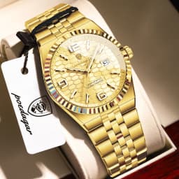 POEDAGAR Top Quartz Men Wristwatch Waterproof Stainless Steel Luminous Man Watch Date Fashion Exquisite Men's Watches Male Reloj