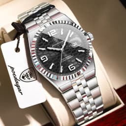 POEDAGAR Top Quartz Men Wristwatch Waterproof Stainless Steel Luminous Man Watch Date Fashion Exquisite Men's Watches Male Reloj