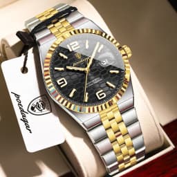 POEDAGAR Top Quartz Men Wristwatch Waterproof Stainless Steel Luminous Man Watch Date Fashion Exquisite Men's Watches Male Reloj