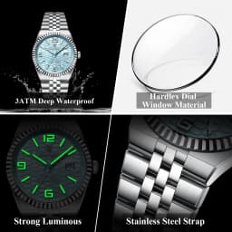 POEDAGAR Top Quartz Men Wristwatch Waterproof Stainless Steel Luminous Man Watch Date Fashion Exquisite Men's Watches Male Reloj