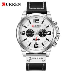 CURREN Mens Watches Top Luxury Brand Waterproof Sport Wrist Watch Chronograph Quartz Military Genuine Leather Relogio Masculino