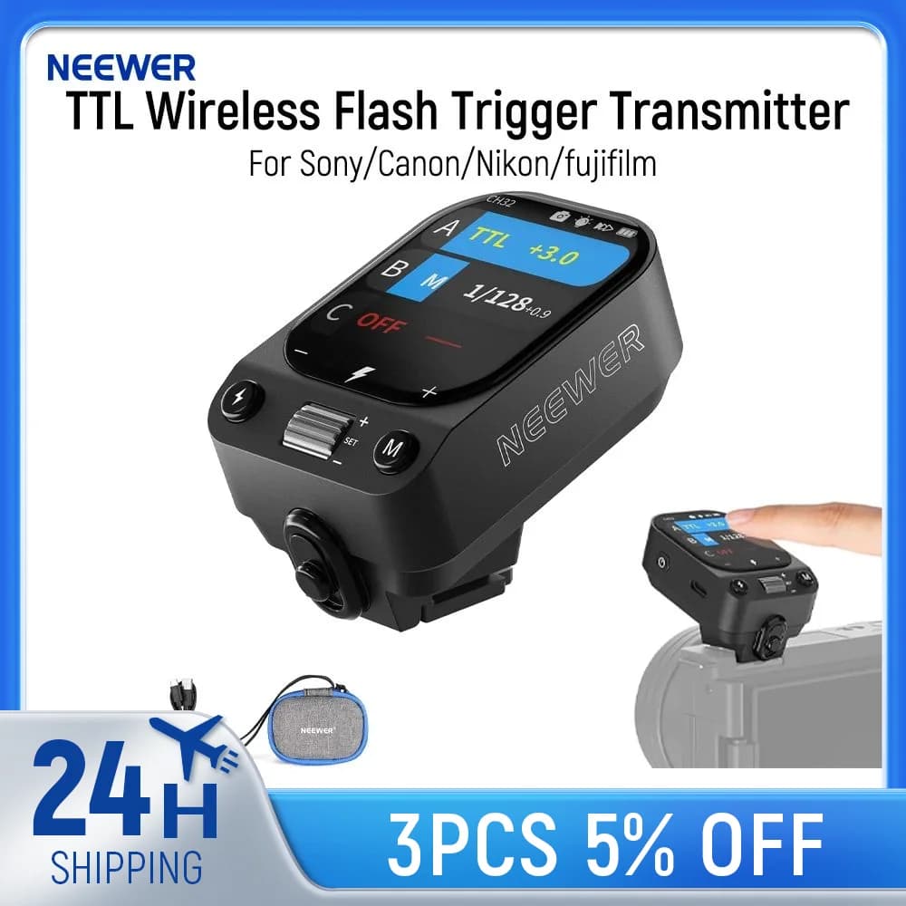 NEEWER QZ 2.4G TTL Wireless Flash Trigger For Sony/Canon/Nikon/Fujifilm Camera Godox IT32 V1 V100 AD200 Pro II Flash Transmitter
