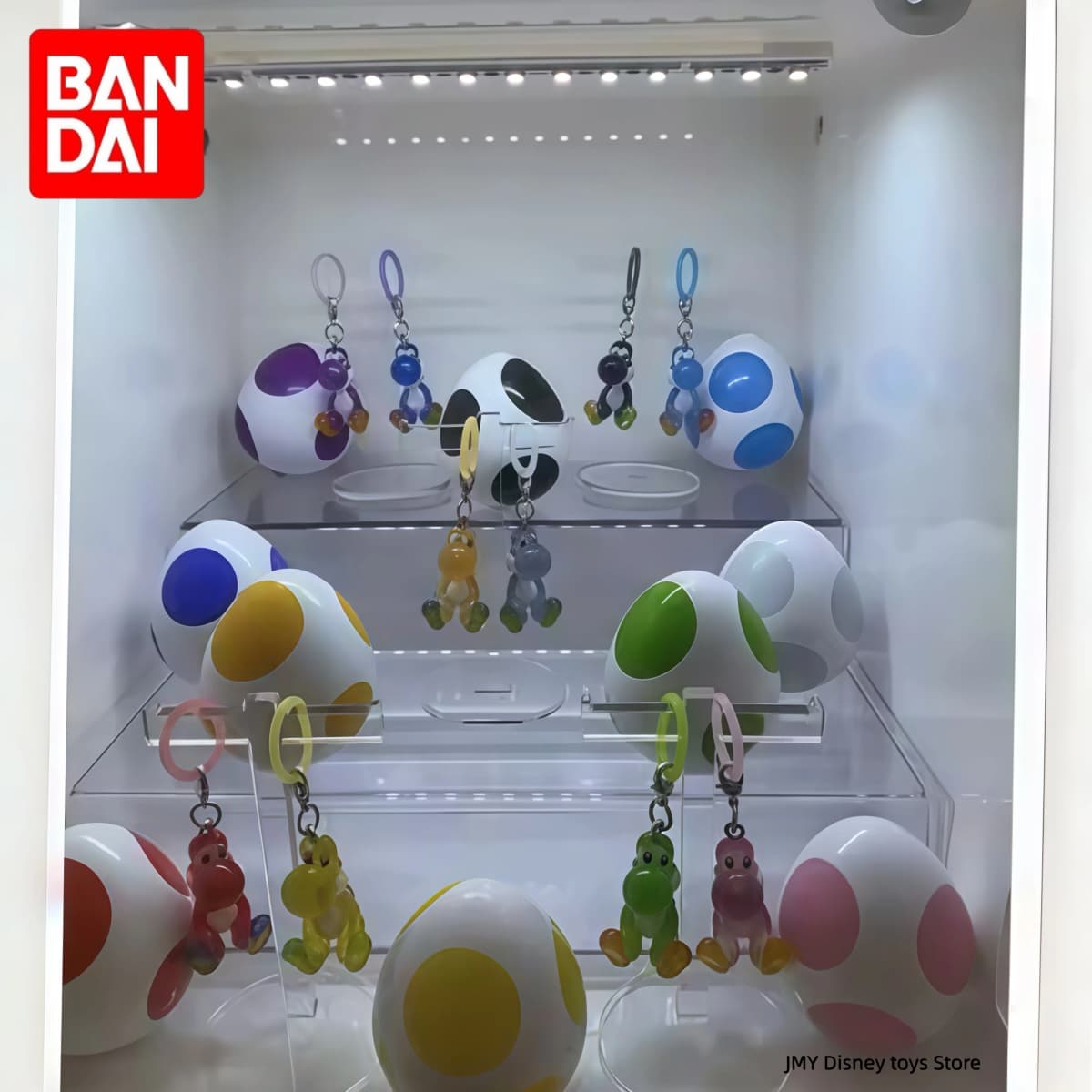 Bandai Gashapon Yoshi Super Mario Pendant Colorful Collectible Transparent Anime Figure Collection For Adult Hobby Collectors