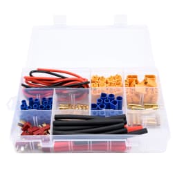 76pcs T-Plug / XT60 / XT90 / EC3 /EC5 Male &Female Plug Adapter Connectors Silicone Wire and Shrink Tubing Kit for RC Car /Frame