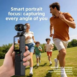 New 4K Handheld Gimbal Action Camera HD 180 Rotatable Lens Anti Shake Pocket Vlog Camera with Fill Light For Outdoor Sports