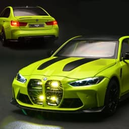 1:24 BMW M3 G80 Coupe Alloy Sports Car Model Diecasts Metal Racing Car Vehicles Model High Simulation Sound and Light Kids Gifts